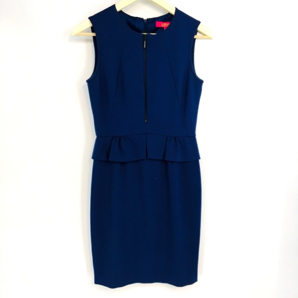 Catherine Malandrino Dresses & Skirts - Catherine Malandrino Blue Peplum Sheath Dress